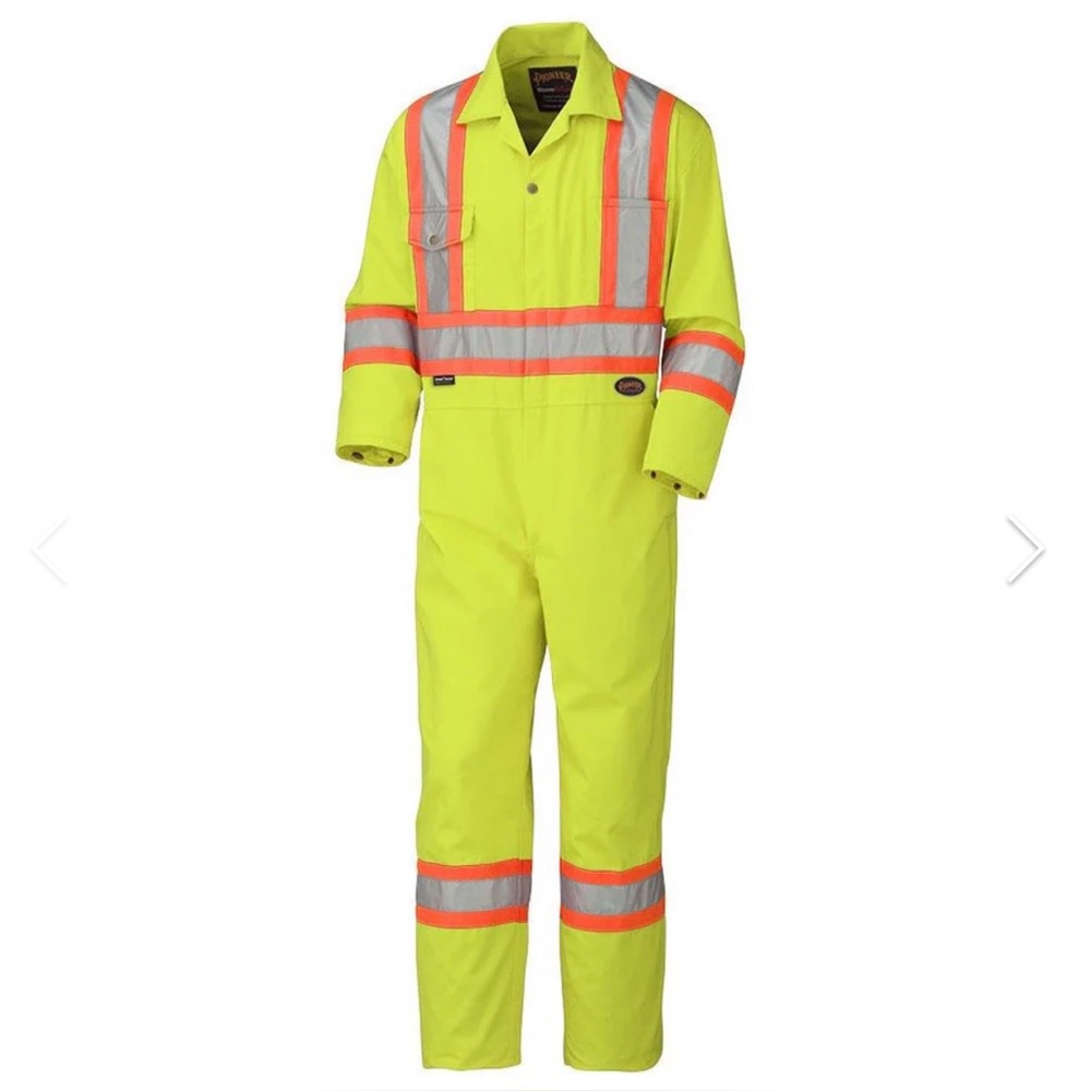 PIONEER Hi-Vis Heavy Duty Coverall, Yellow & Orange